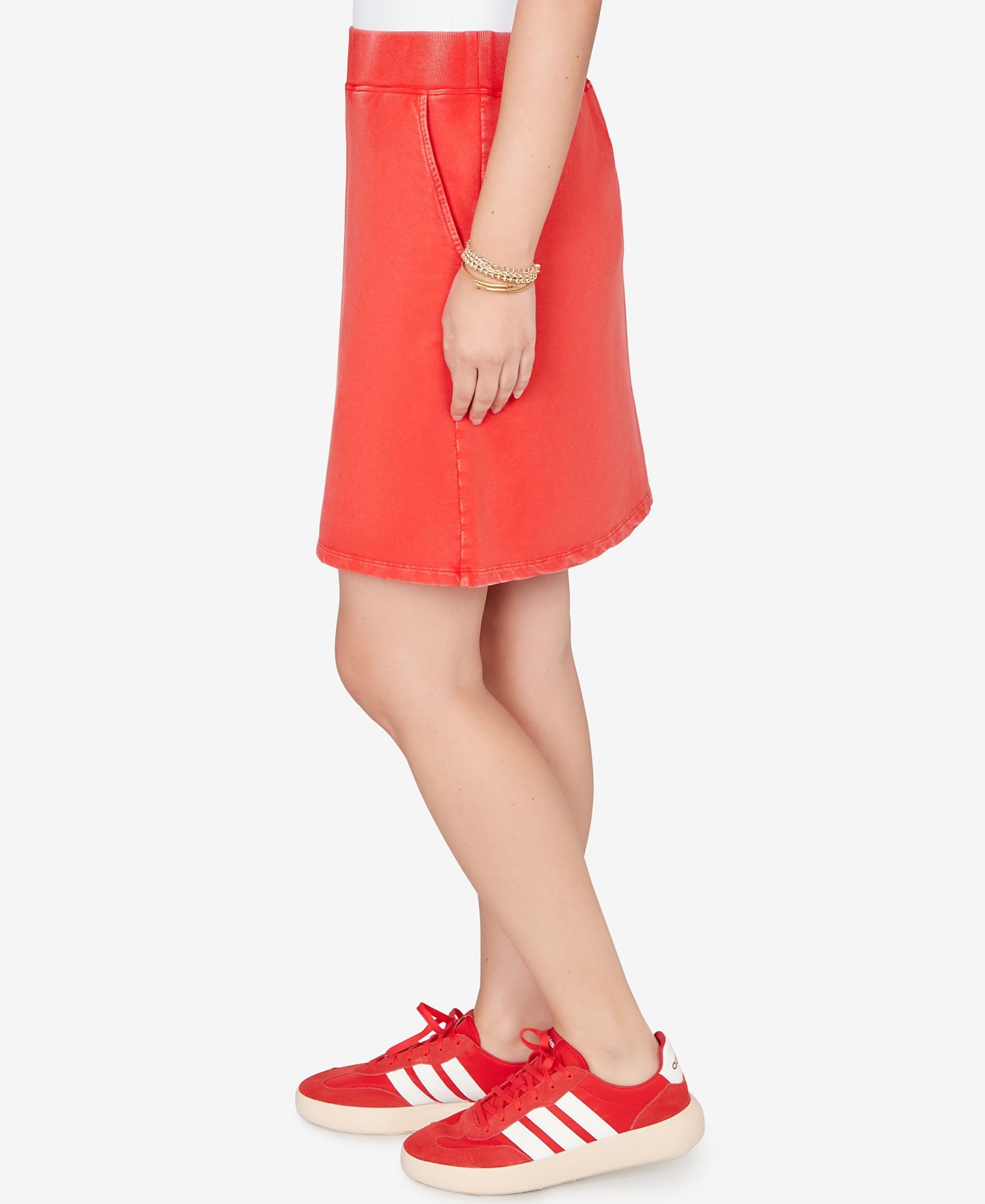 Женская юбка-шорты Ruby Rd. Petite French Terry Pull-On Skort, цвет: Красный — фото 2