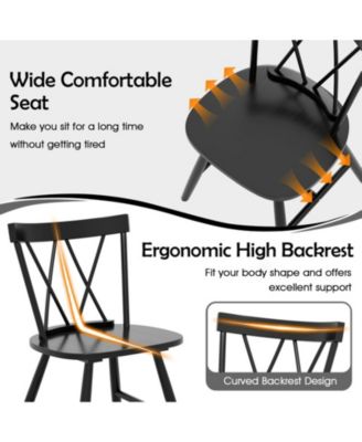 Set of 2 Farmhouse Kitchen Dining Chairs with Rubber Wood Frame