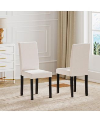 Set of 2 Mid-Century Modern Fabric Upholstered Parson Dining Chairs