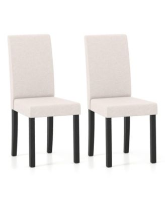 Set of 2 Mid-Century Modern Fabric Upholstered Parson Dining Chairs