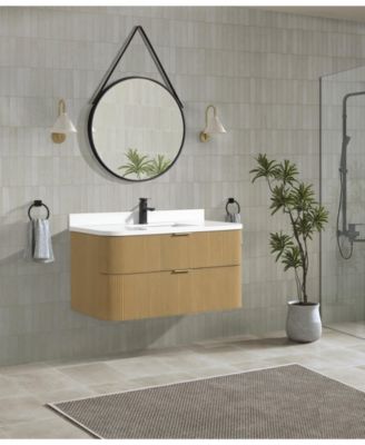 Chantal 42" Floating Bathroom Vanity Oak