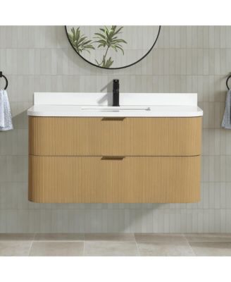 Chantal 42" Floating Bathroom Vanity Oak