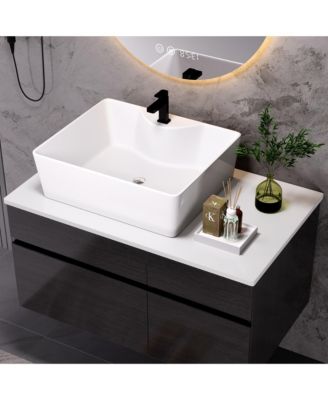 31.5 Inches Floating Single Small Bathroom Vanity with Sink