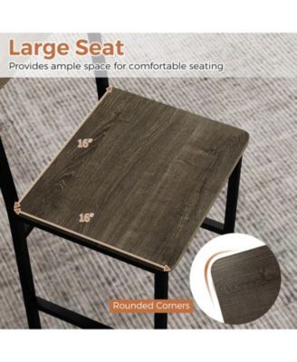 Set of 4 Engineered Wood Dining Chairs with Metal Legs and Slanted Back