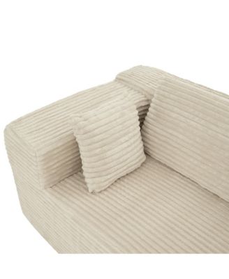 106" Modular Sectional Sofa with Pillows, L-Shape Corduroy Cloud Couch