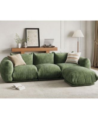 L-Shaped Modular Sectional Sofa, Chenille Cloud Couch with Deep Seat