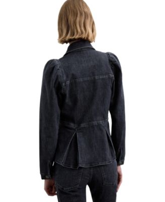 Women's Puffed Sleeve Denim Shirt