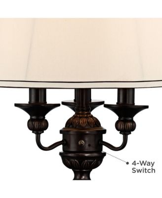 Traditional Table Lamp with USB Dimmer Cord 37" Tall
