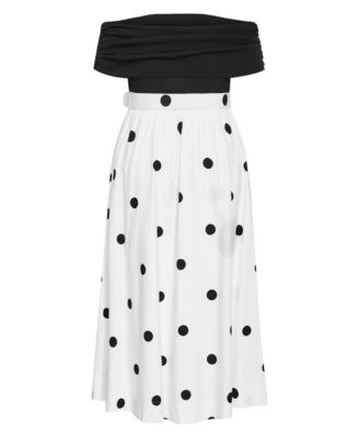 Women's Anita Off Shoulder Spot Print Dress