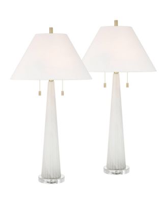 Possini Euro Regina 33" High Glass 2-Light Table Lamp Set of 2