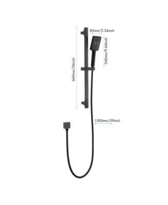  Handheld Shower with 28-Inch Slide Bar and 59-Inch Hose