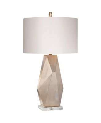 32 1/2" Tall Geometric Mid Century Modern End Table Lamps Set of 2 Champagne Gold Living Room Bedroom