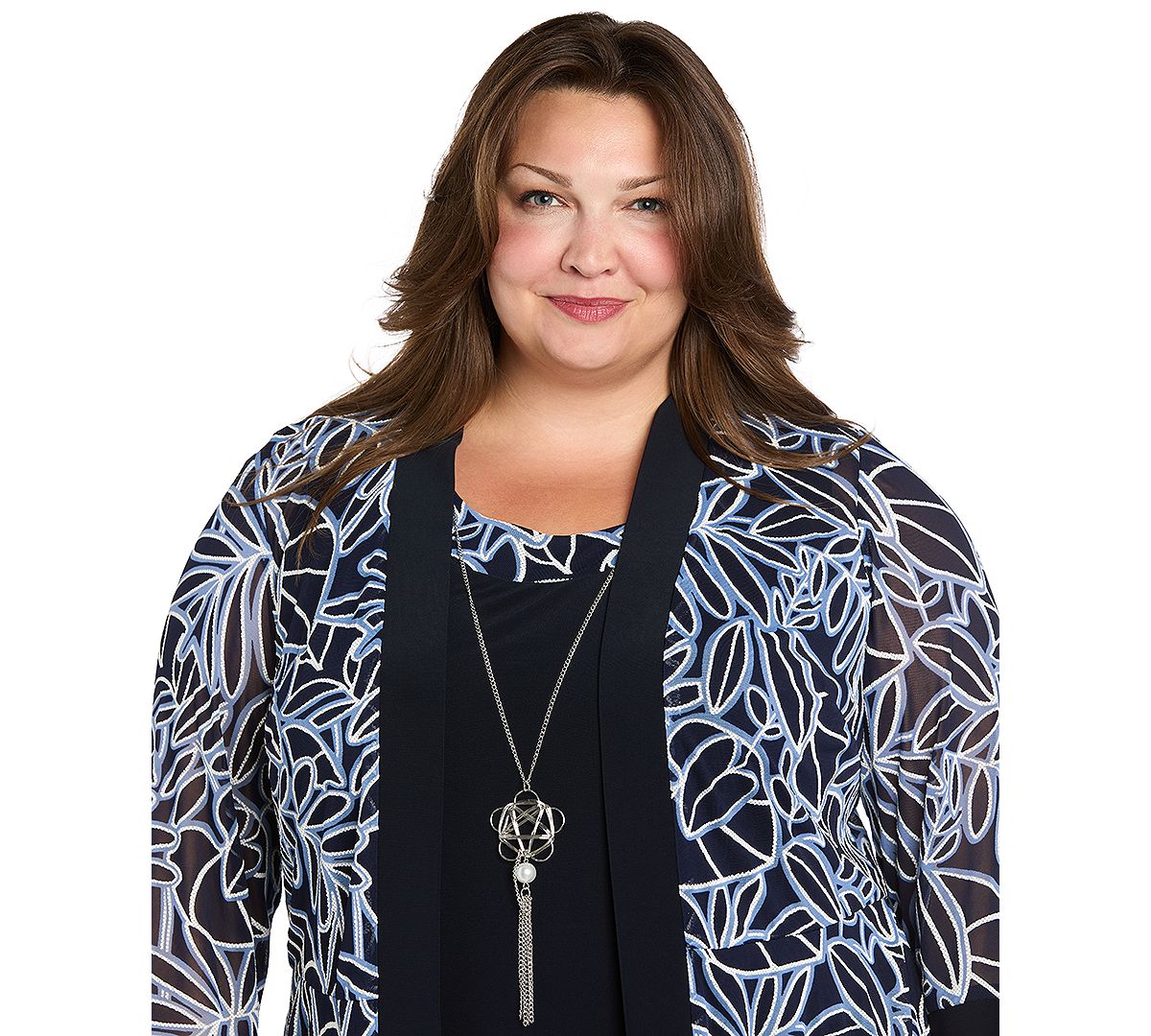 R & M Richards Plus Size Scoop Neck Jacket Dress view 3 — MAYCSS fashion products