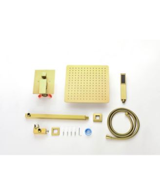 Wall Mount Rainfall Shower Head, 10-Inch Stainless Steel Rain Shower System with Adjustable Angle