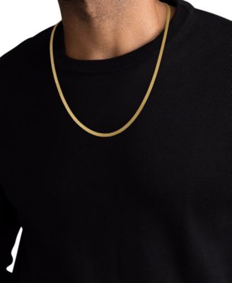 Men's Polished Bismark Chain Necklace in 14k Gold Over Sterling Silver