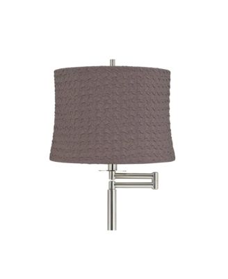 Druckman Modern 60 1/2" Tall Standing Floor Lamp Adjustable Swing Arm Metal Brushed Nickel Finish Drum Sierra