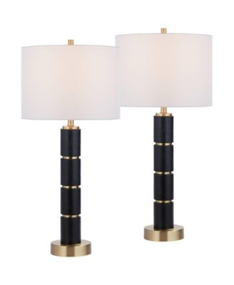 Possini Euro Rainier 30 1/2"H Faux Leather Column Lamp Set of 2