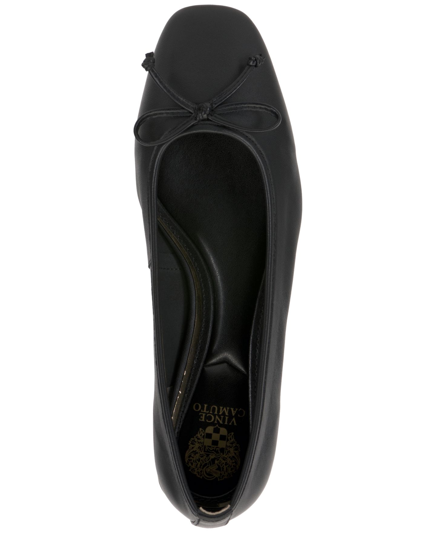 Женские туфли Vince Camuto Jenlea Block Heel Ballet Flats, цвет: Чёрный кожаный — фото 4