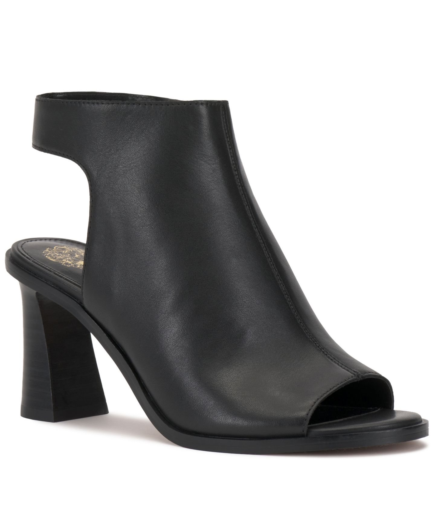 Женские ботинки Vince Camuto Rimdia Peep Toe Slingback Shooties, цвет: Чёрный кожаный — фото 1