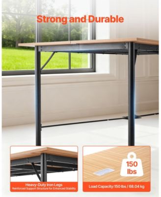 6 feet Rectangle Conference Table for 6-8 Person, Modern Office Meeting Desk with Metal Legs.