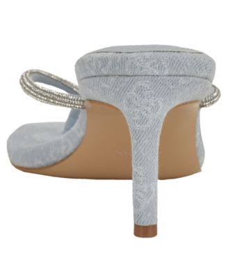 Women's Mayan Rhinestone Thong Kitten Heel Sandals