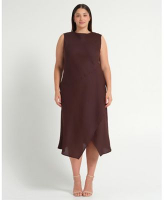 Plus Size Nadia Linen Midi Dress