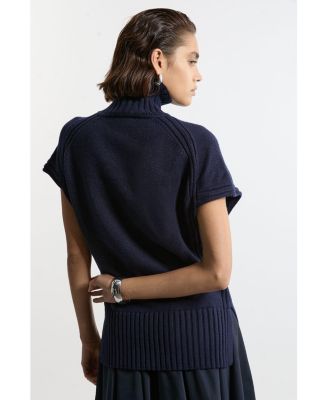 Women's High Neck Knitted Tunic Top