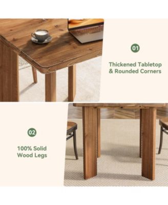 Solid Wood Square Dining Table, 31.5-Inch Farmhouse Small Kitchen Table