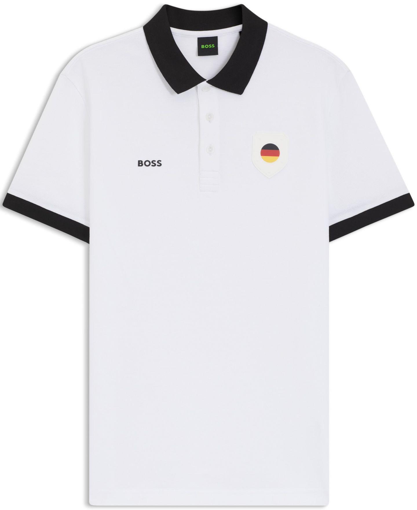 Мужское поло Hugo Boss Paddy Germany Country Flag Trim Polo Shirt, цвет: Белый — фото 3
