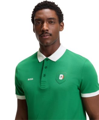 BOSS by Men's Paddy Mexico Flag Trim Polo Shirt