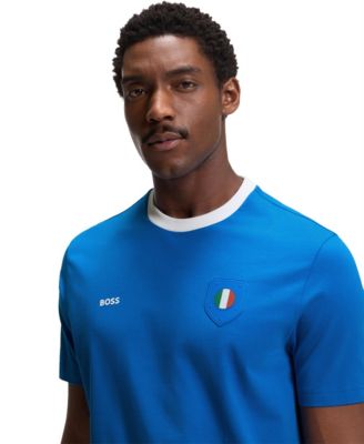 Men's Stretch-Cotton Italy Country Flag Logo T-Shirt