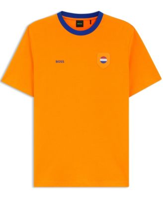 Men's Stretch-Cotton Netherlands Country Flag Logo T-Shirt
