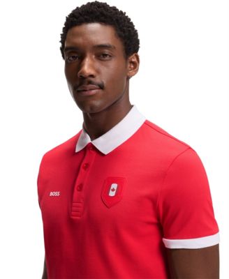 Men's Paddy Canada Country Flag Trim Polo Shirt