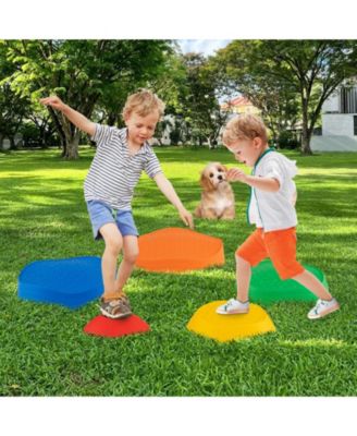 Non Slip Kids Balance Stones 5 Piece Stepping Set with Storage Bag