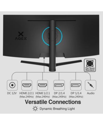 AGEX Series AG34P 34" UWQHD 3440x1440 21:9 Ultra-Wide 240Hz 1ms Curved Gaming Monitor