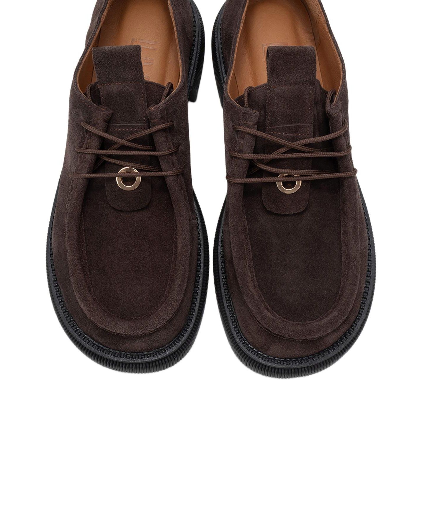 Женские кожаные лоферы Forever & Always Shoes Band на шнуровке, цвет: Коричневый замшевый — фото 4
