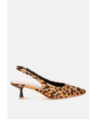 Women's Inana leopard Slingback Kitten Heels