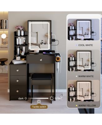 Elegant Modern Wooden Nightstand with 2 Drawers Finish Bedside Table for Bedroom Living Room