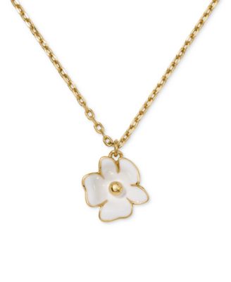 Golden Bloom Cubic Zirconia Flower Pendant Necklace
