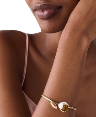 Gold Plated Bloom Bangle Bracelet