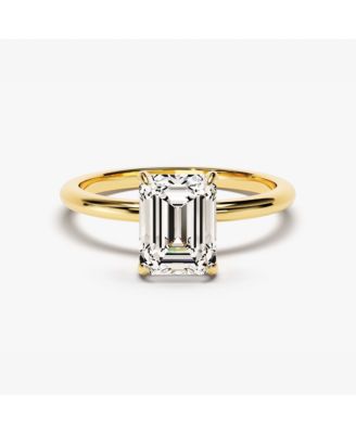 Valentina Moissanite 3 ct. t.w. Emerald Cut Solitaire Ring in Gold Vermeil