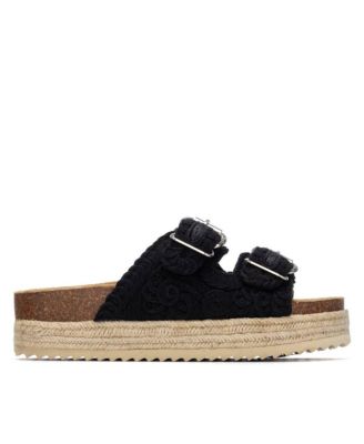 Women's Refresh Collection Double Strap Buckle Flat Sandals