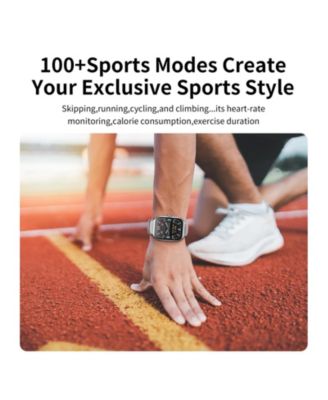 2.1'' Screens Smart Watch with Multi Sport Modes Fitness Watch Compatible with Android iOS - Black