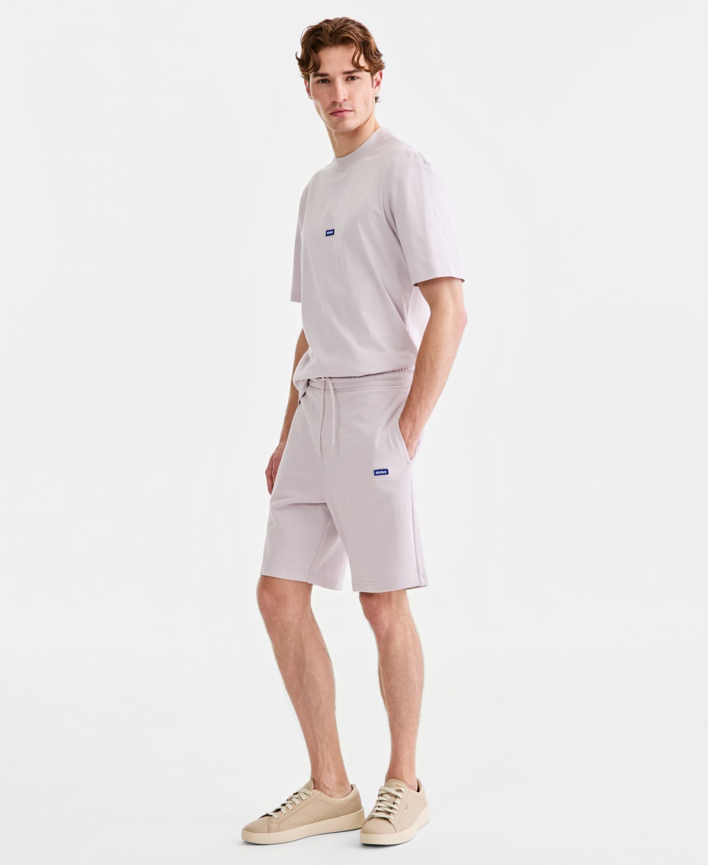 Мужские шорты Hugo Boss Nasensio, цвет: Пастельный фиолетовый — фото 3