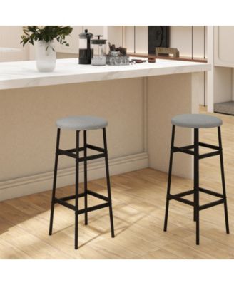 Bar Stools Set of 4 w/ Sturdy Metal Frame and Footrest for Kitchen Island