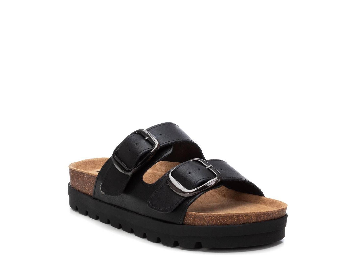 Женские сандалии XTI Cork Footbed Sandals Refresh Collection, цвет: Чёрный — фото 1