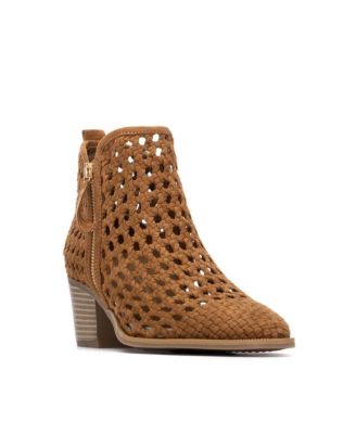 Women's Block Heel Braided Style Ankle Booties