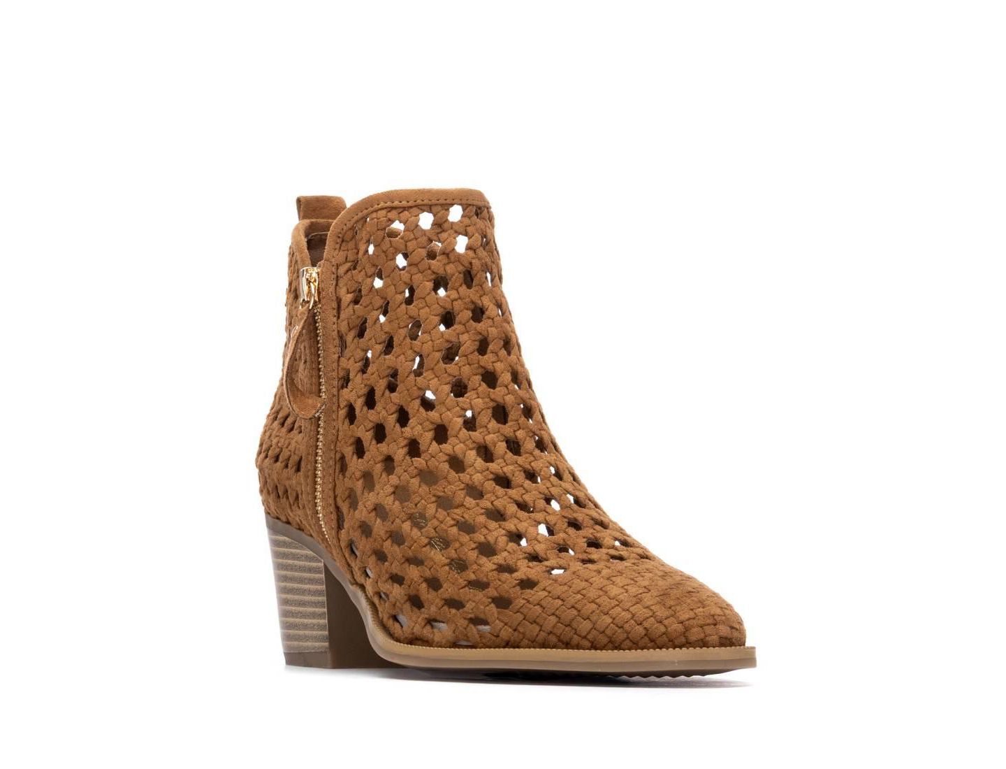 Женские ботинки XTI Block Heel Braided Style Ankle Booties, цвет: Верблюжий — фото 1