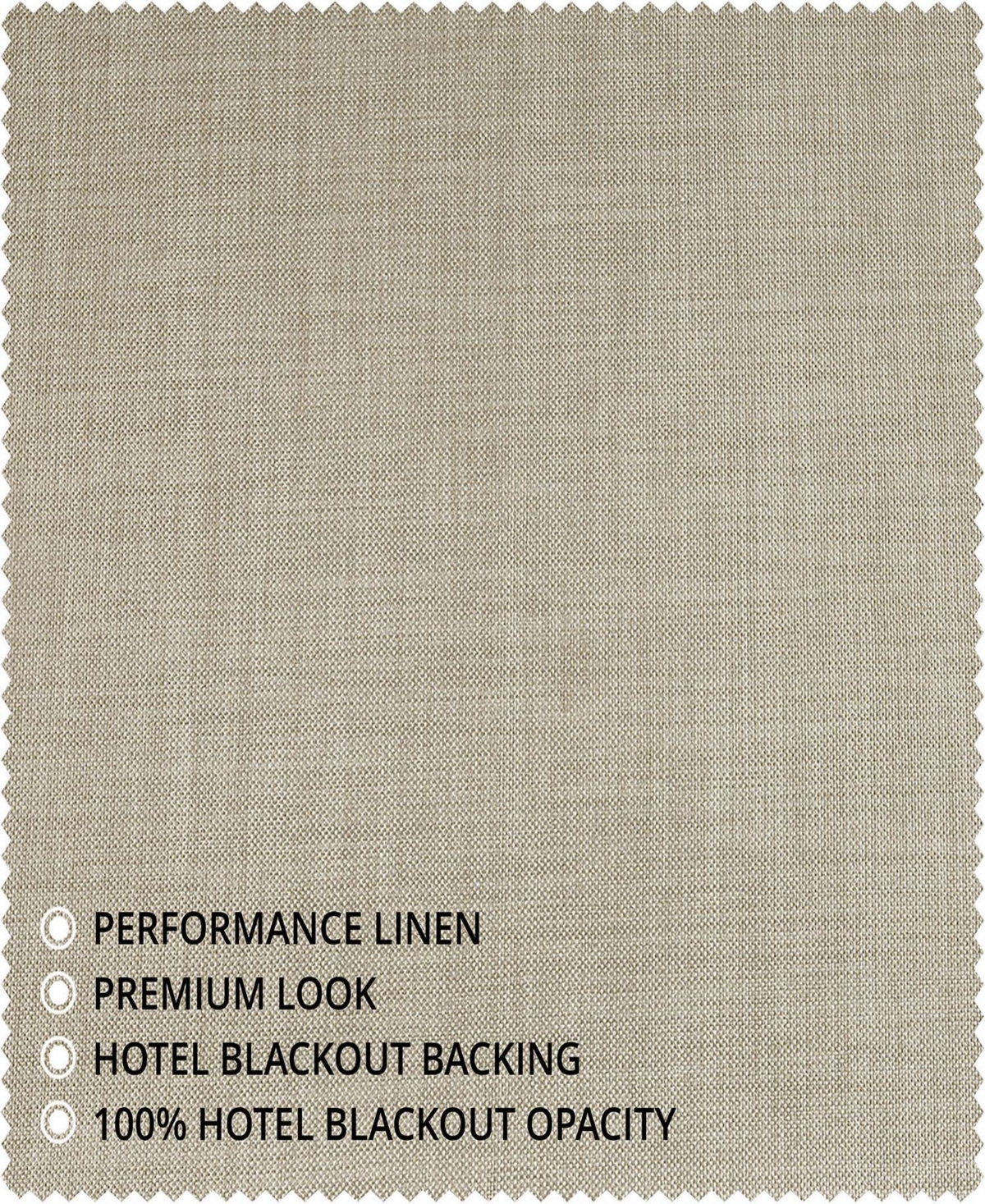 Half Price Drapes Light Beige Performance Linen Hotel Blackout Curtain