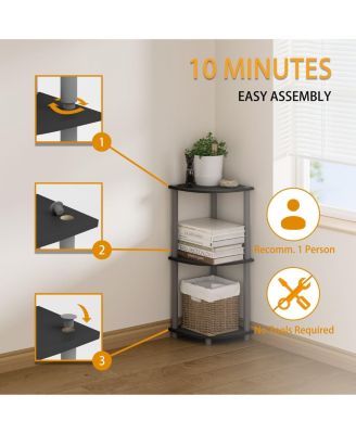 3 Tier Decorative Corner Bookshelf Display Rack.